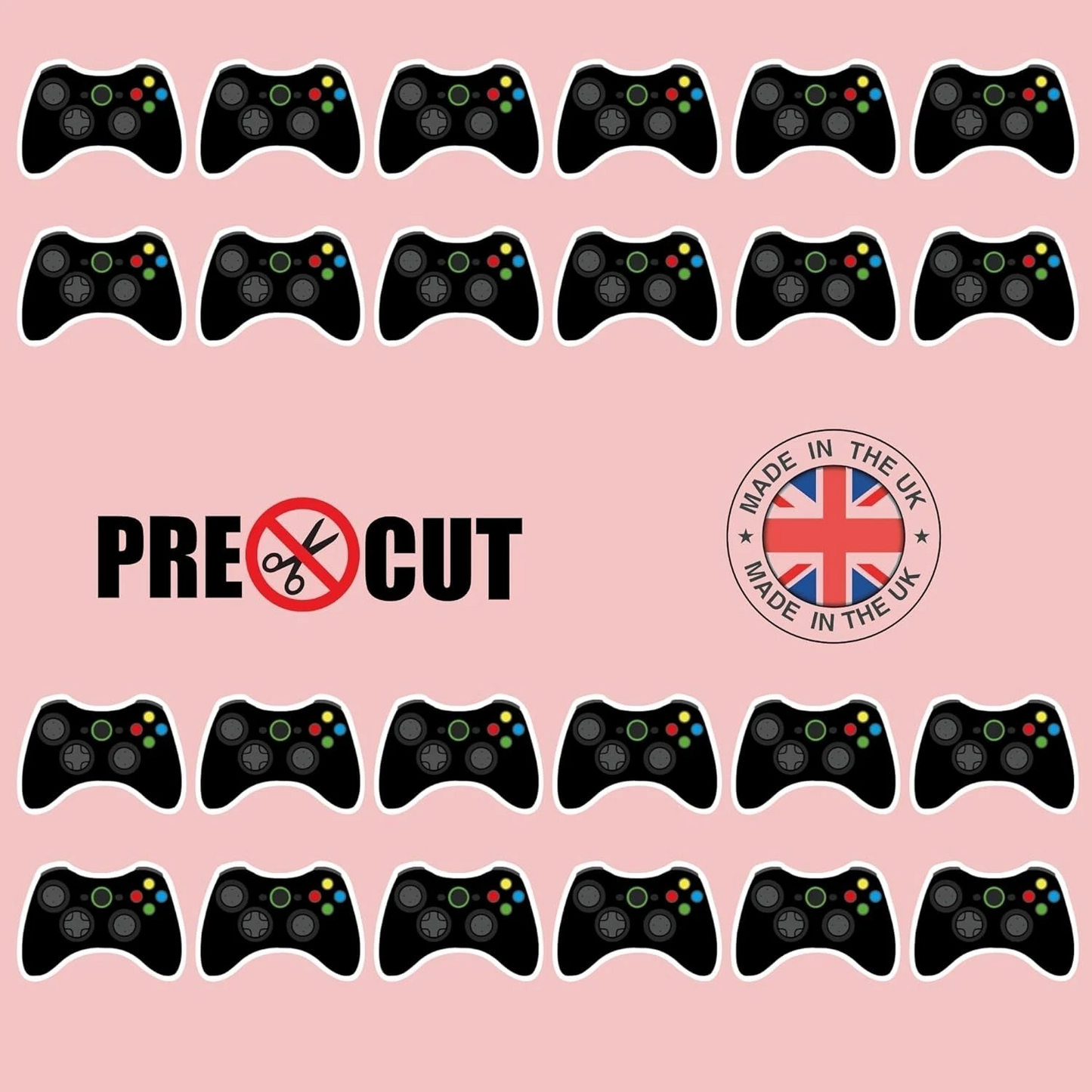 Gaming Controller Pre-Cut Edible Wafer Cupcake Toppers Pack Of 24