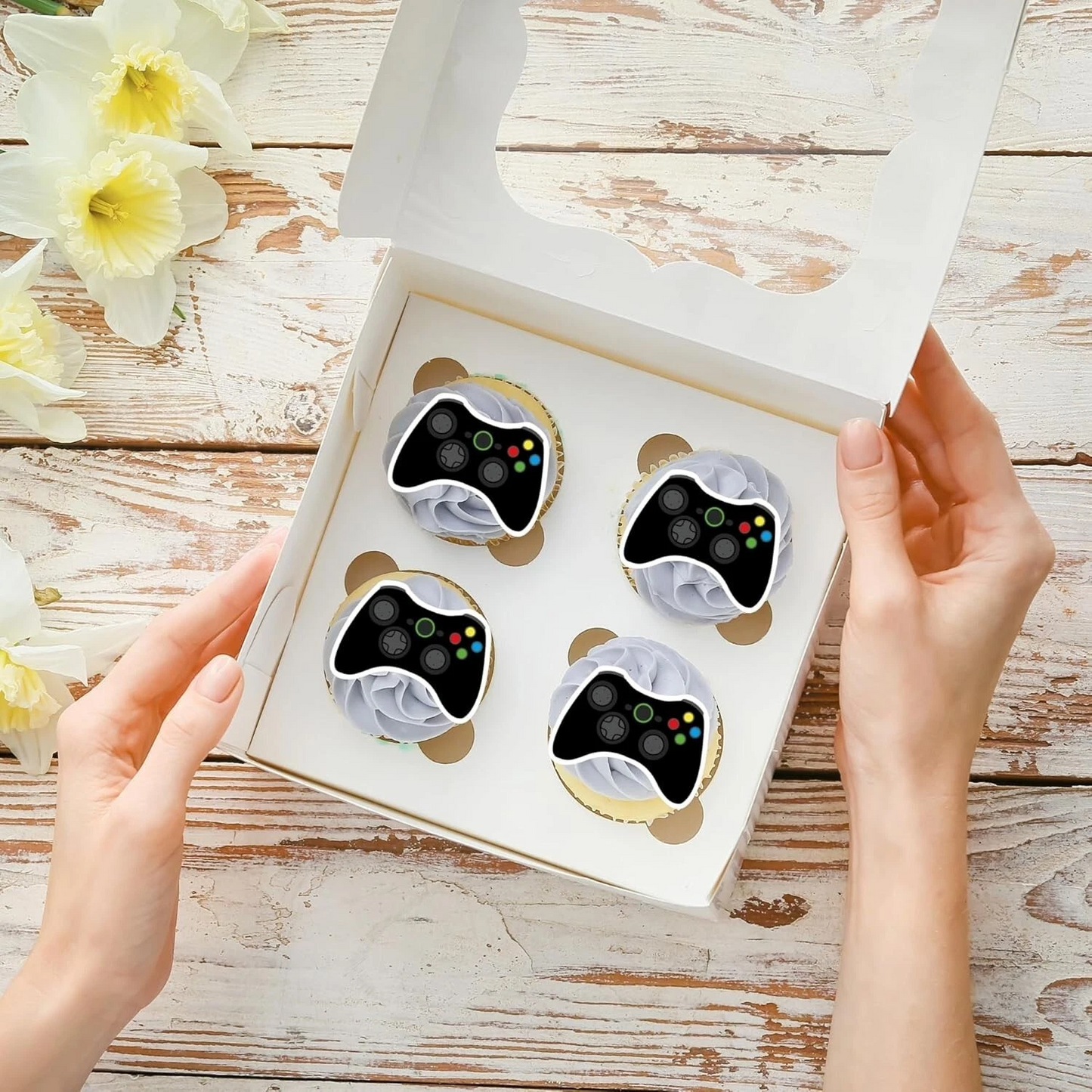 Gaming Controller Pre-Cut Edible Wafer Cupcake Toppers Pack Of 24