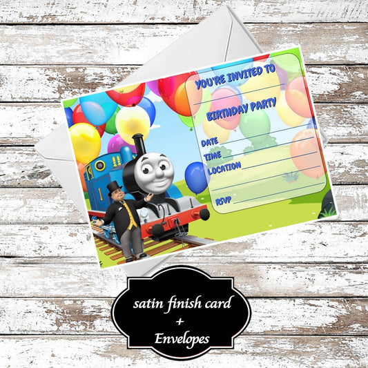 10 Thomas The Tank Engine Birthday Party Invitations With Envelopes