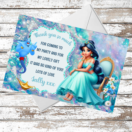 10 Personalised Princess Jasmine Thank You Cards With Envelopes