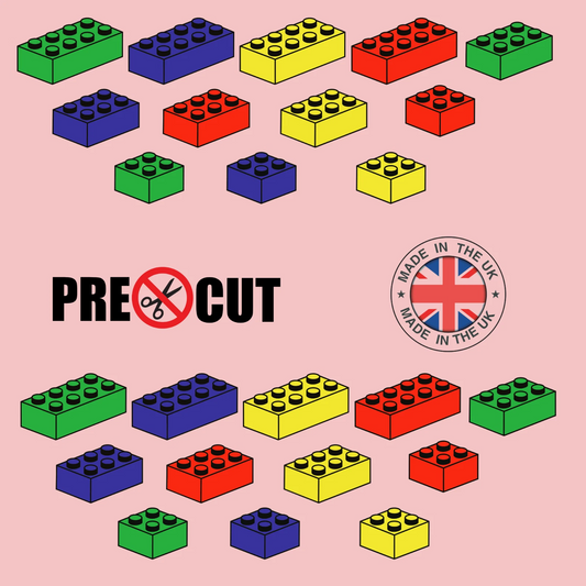 Coloured Bricks Pre-Cut Edible Wafer Cupcake Toppers Pack Of 24