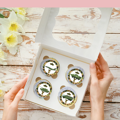 Army Military Pre-Cut Edible Wafer Cupcake Toppers Pack Of 24