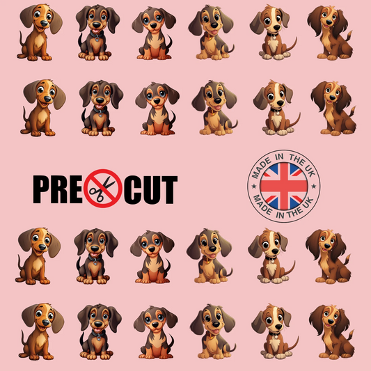 Dachshund Cute Dog Pre-Cut Edible Wafer Cupcake Toppers Pack Of 24