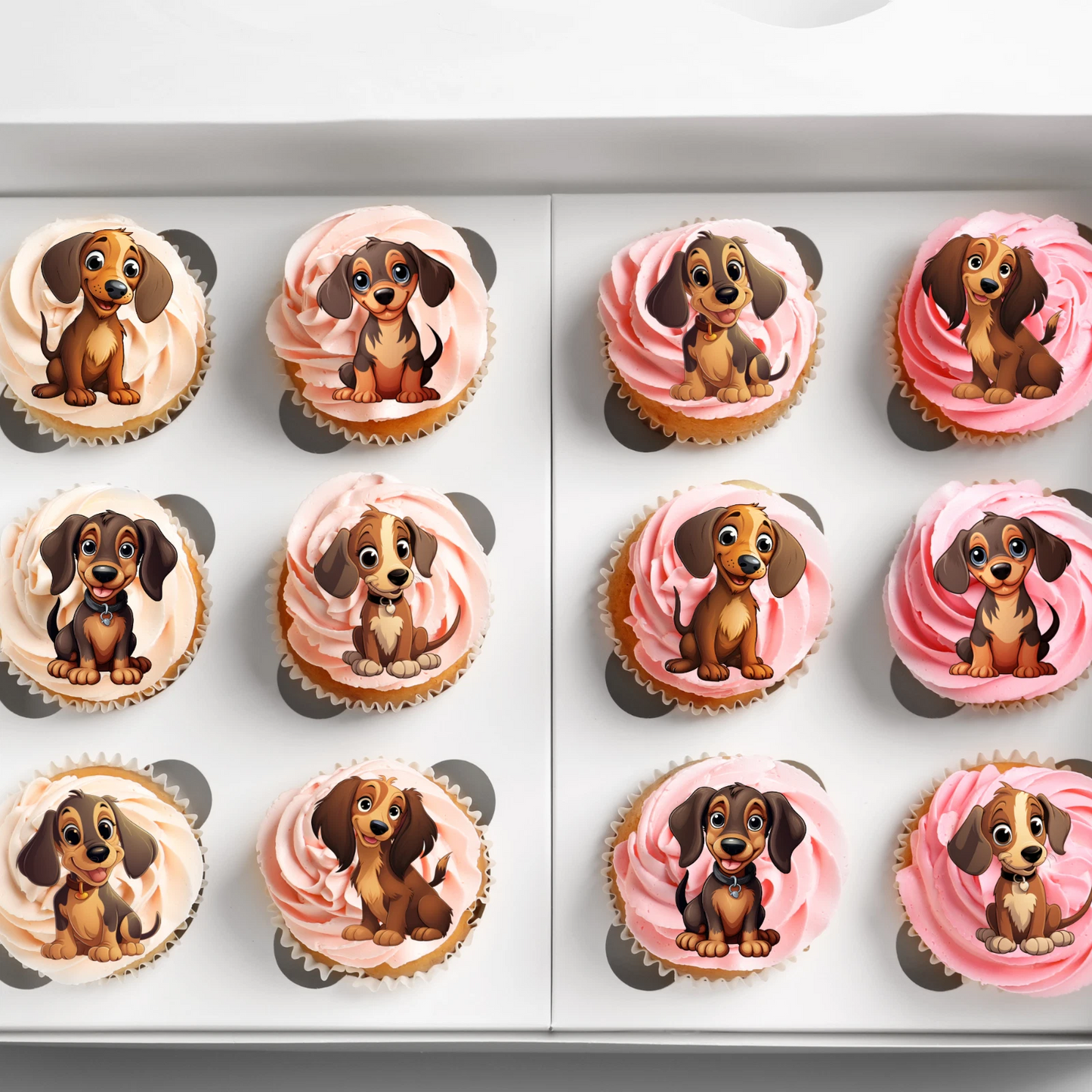Dachshund Cute Dog Pre-Cut Edible Wafer Cupcake Toppers Pack Of 24