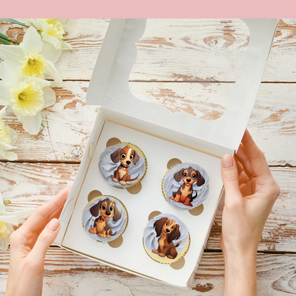 Dachshund Cute Dog Pre-Cut Edible Wafer Cupcake Toppers Pack Of 24