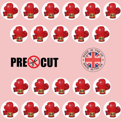 Boxing Gloves Pre-Cut Edible Wafer Cupcake Toppers Pack Of 22