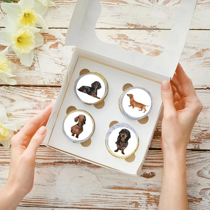 Dachshund Dog Pre-Cut Edible Wafer Cupcake Toppers Pack Of 24