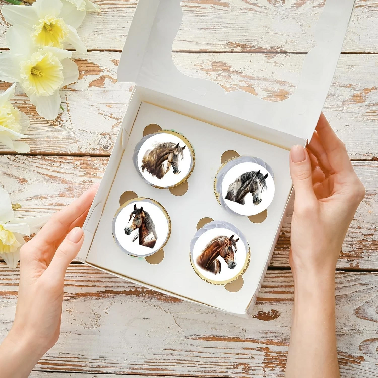 Horse Equestrian Pre-Cut Edible Wafer Cupcake Toppers Pack Of 24