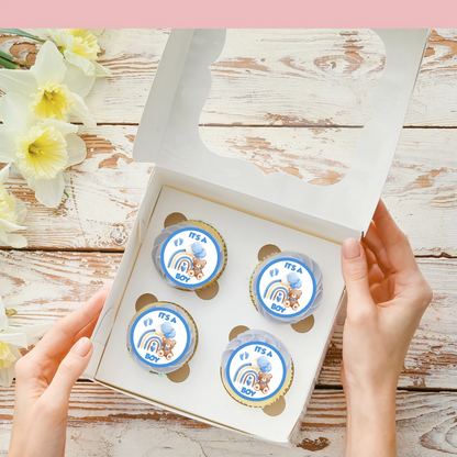 It's A Boy Baby Shower Pre-Cut Edible Wafer Cupcake Toppers Pack Of 24