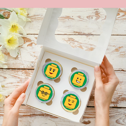 Mini Figure Heads Pre-Cut Edible Wafer Cupcake Toppers Pack Of 24