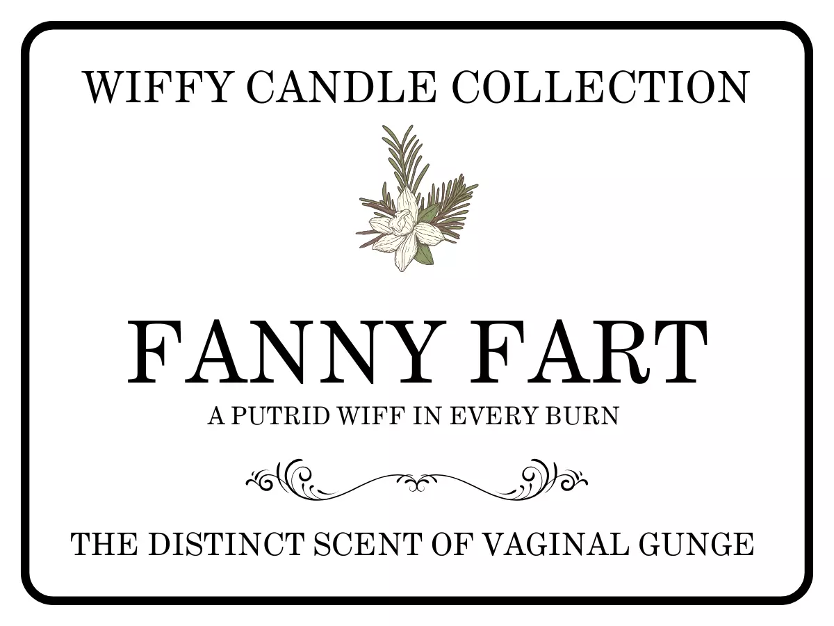 Fanny Fart Funny Candle Label Pack Of 2 (Candle Not Supplied)