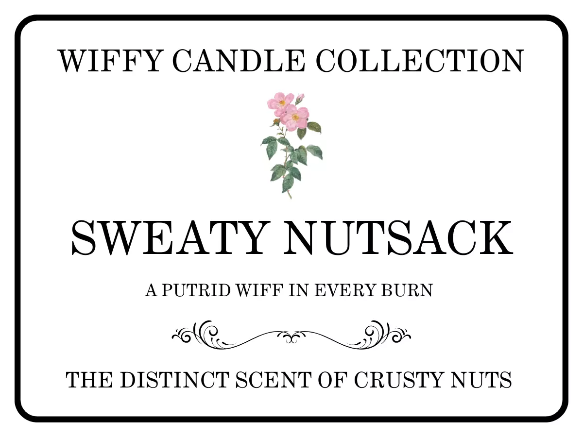 Sweaty Nutsack Funny Candle Label Pack Of 2 (Candle Not Supplied)