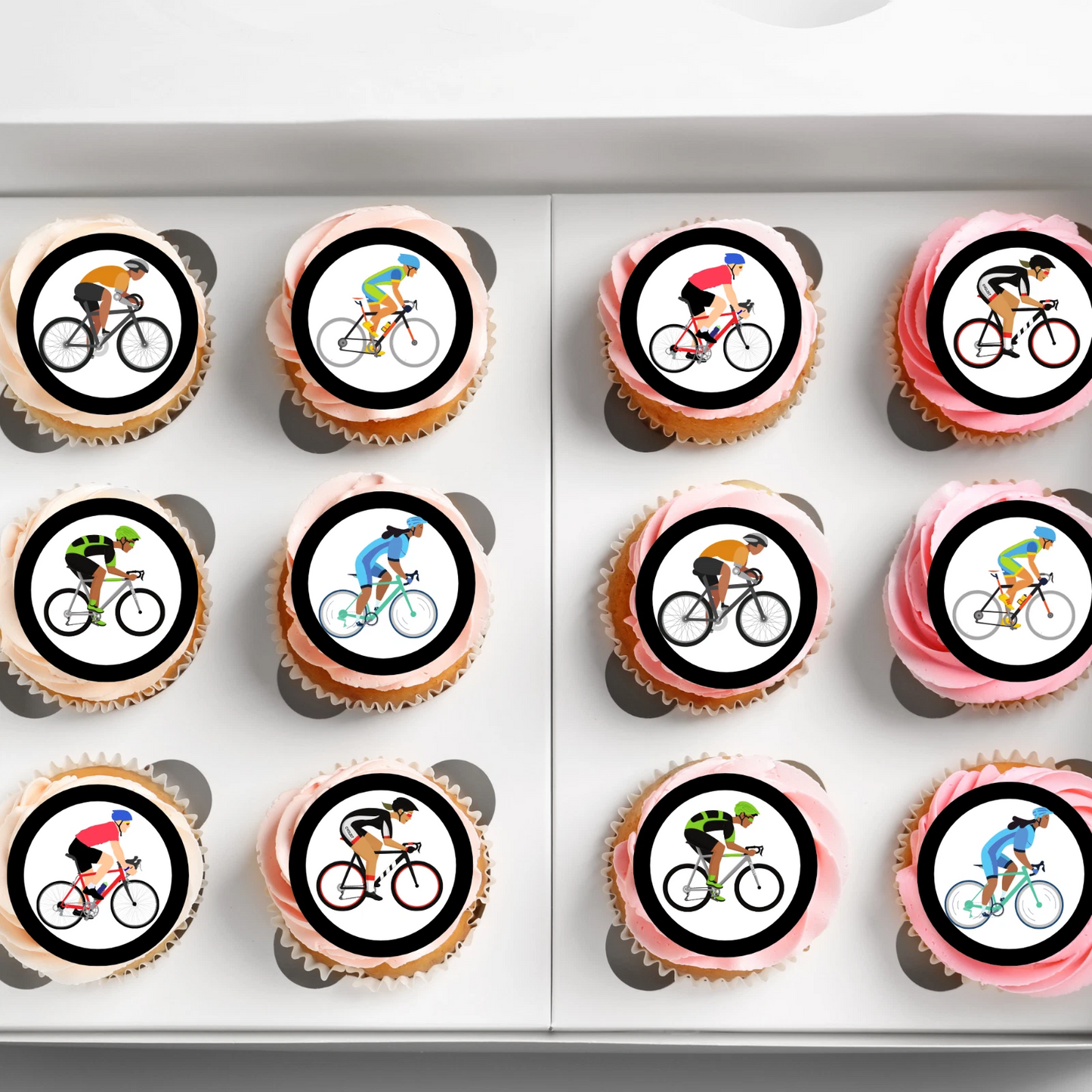 Cyclist Pre-Cut Edible Wafer Cupcake Toppers Pack Of 24