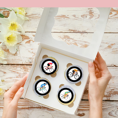 Cyclist Pre-Cut Edible Wafer Cupcake Toppers Pack Of 24