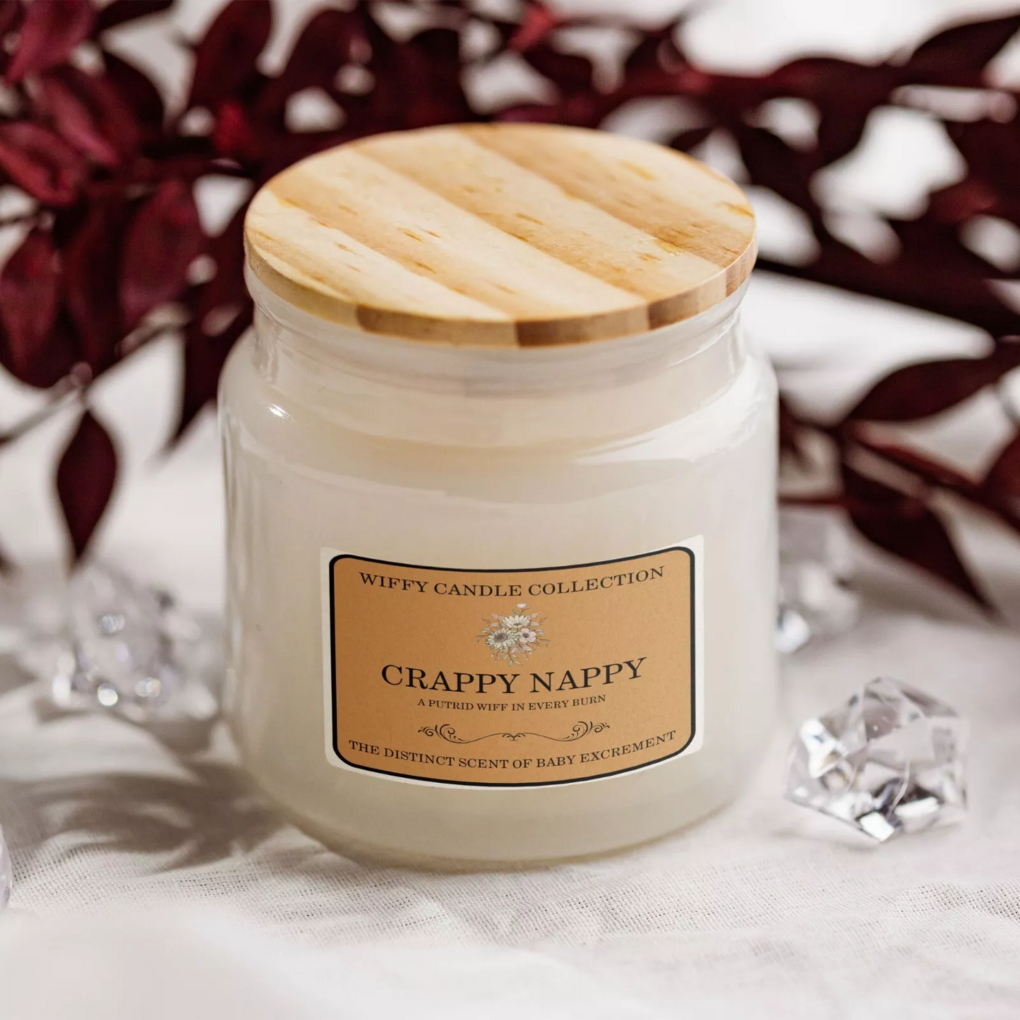 Crappy Nappy Funny Candle Label Pack Of 2 (Candle Not Supplied)