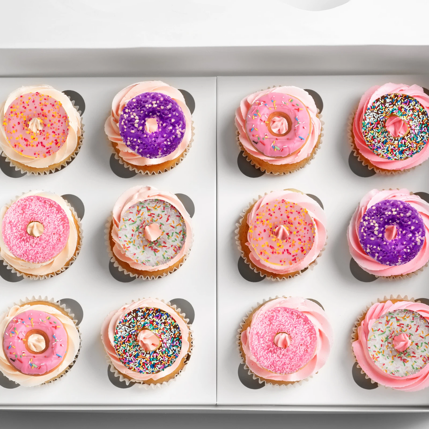 Doughnut Pre-Cut Edible Wafer Cupcake Toppers Pack Of 24