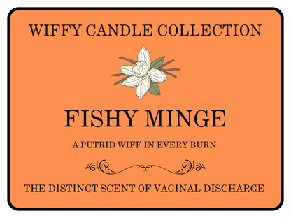 Fishy Minge Funny Candle Label Pack Of 2 (Candle Not Supplied)