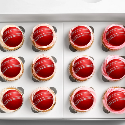 Cricket Balls Pre-Cut Edible Wafer Cupcake Toppers Pack Of 24